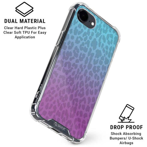 Cheetah Print Purple and Blue iPhone 16e Clear Case