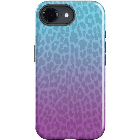 Cheetah Print Purple and Blue iPhone 16e Impact Case
