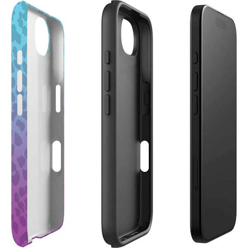 Cheetah Print Purple and Blue iPhone 16e Impact Case