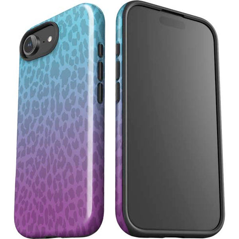Cheetah Print Purple and Blue iPhone 16e Impact Case