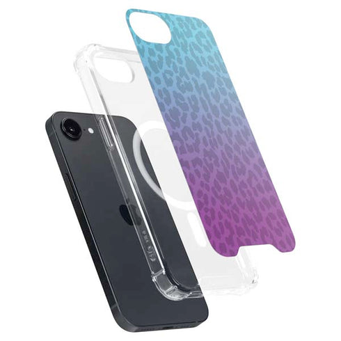 Cheetah Print Purple and Blue iPhone 16e MagSafe Case