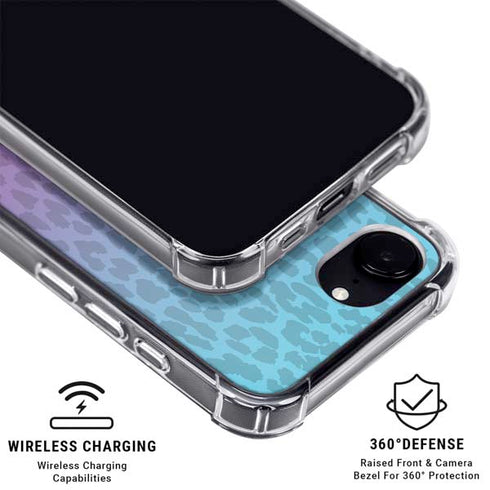 Cheetah Print Purple and Blue iPhone 16e MagSafe Case