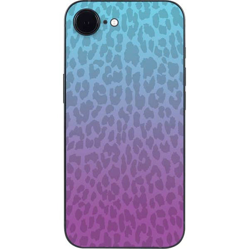 Cheetah Print Purple and Blue iPhone 16e Skin