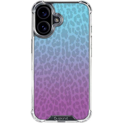 Cheetah Print Purple and Blue iPhone 17 Clear Case