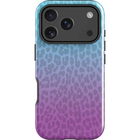Cheetah Print Purple and Blue iPhone 18 Pro Impact Case