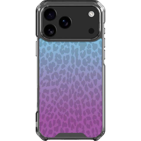 Cheetah Print Purple and Blue iPhone 18 Pro Max Clear Case