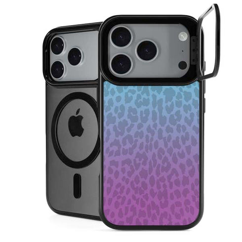 Cheetah Print Purple and Blue iPhone 18 Pro Max Kickstand Case