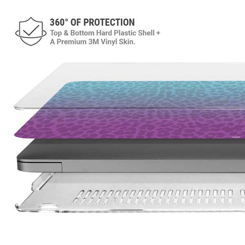 Cheetah Print Purple and Blue MacBook Pro 14in (2021-24) Case plus Skin
