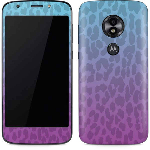 Cheetah Print Purple and Blue Moto E5 Play Skin