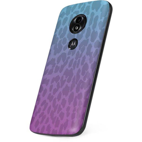 Cheetah Print Purple and Blue Moto E5 Play Skin