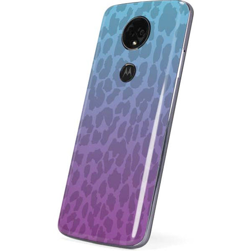 Cheetah Print Purple and Blue Moto E5 Plus Skin