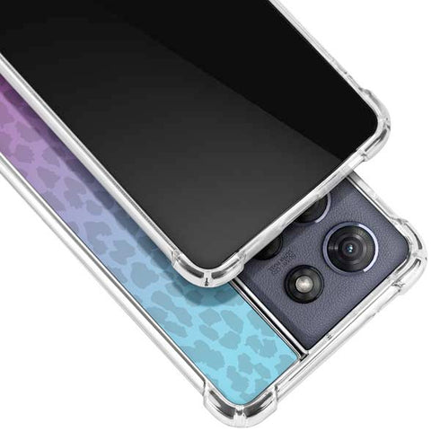 Cheetah Print Purple and Blue Moto G 5G (2025) Clear Case