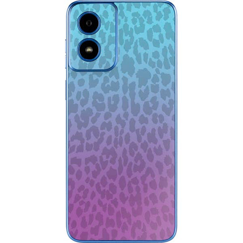 Cheetah Print Purple and Blue Moto G Play 4G (2024) Skin