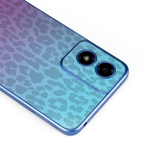 Cheetah Print Purple and Blue Moto G Play 4G (2024) Skin