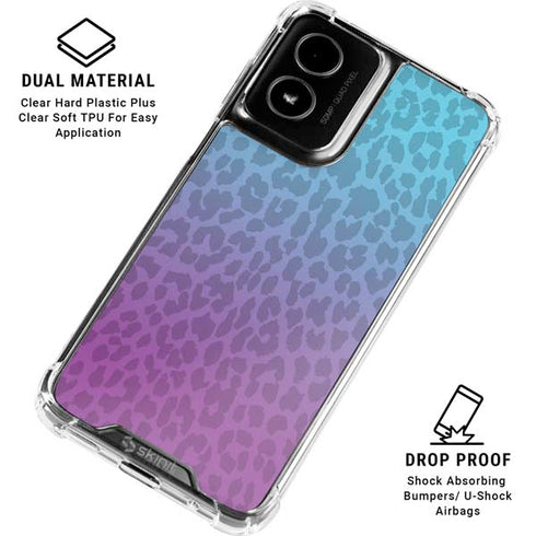 Cheetah Print Purple and Blue Moto G Power 5G (2024) Clear Case