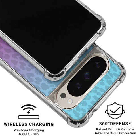 Cheetah Print Purple and Blue Pixel 9 Pro XL Clear Case