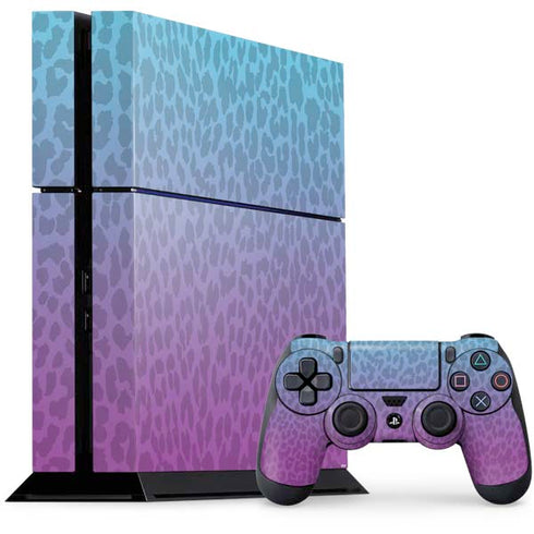 Cheetah Print Purple and Blue PlayStation PS4 Skins