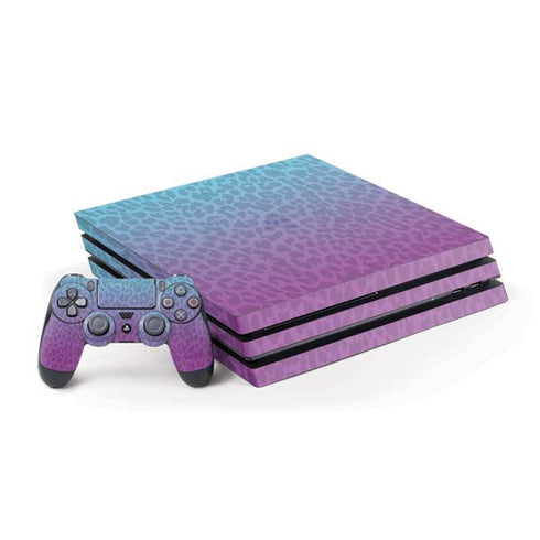 Cheetah Print Purple and Blue PlayStation PS4 Skins