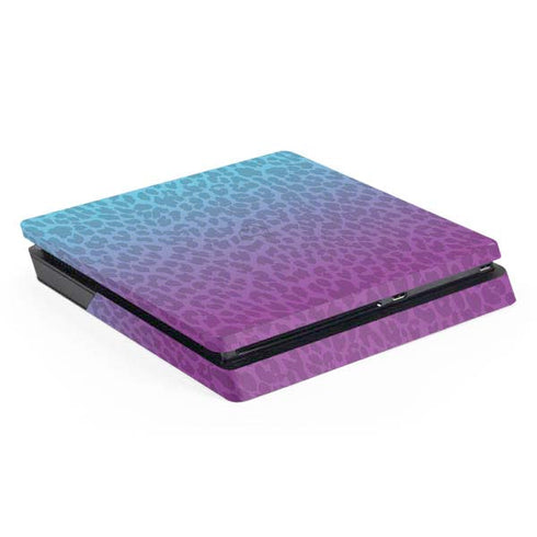 Cheetah Print Purple and Blue PlayStation PS4 Skins