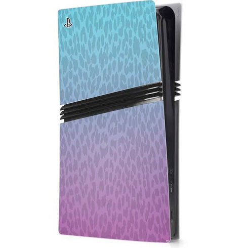 Cheetah Print Purple and Blue PS5 Pro Console Skin
