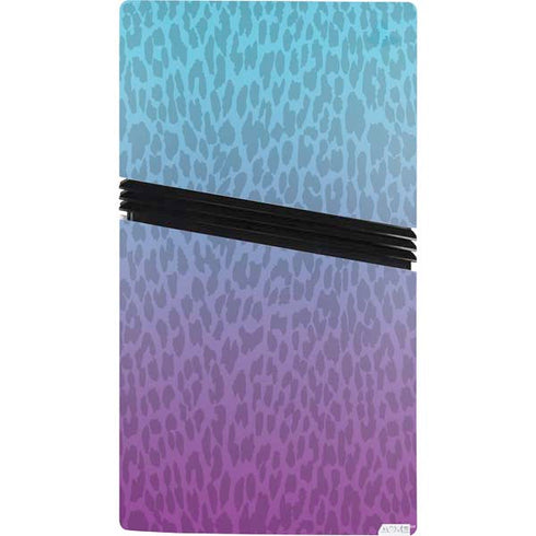 Cheetah Print Purple and Blue PS5 Pro Console Skin