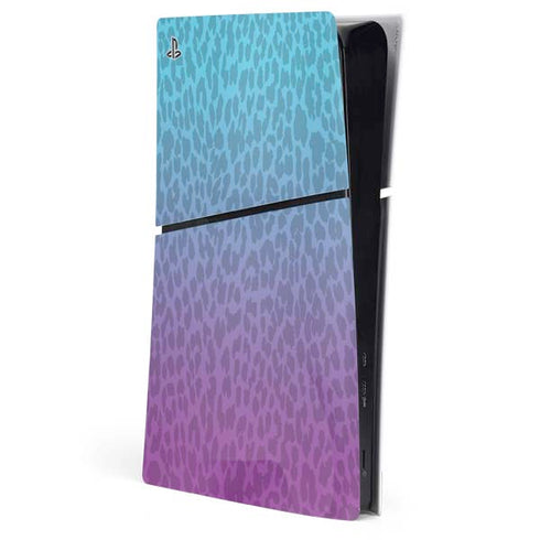Cheetah Print Purple and Blue PlayStation PS5 Skins