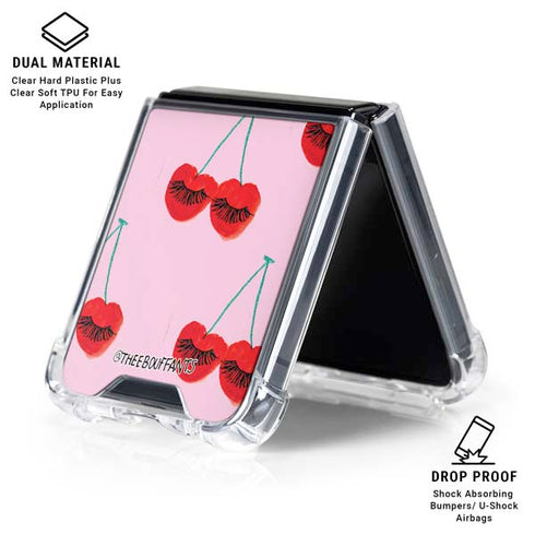 Bouffants and Broken Hearts Cherry Lash Galaxy Z Flip6 Clear Case