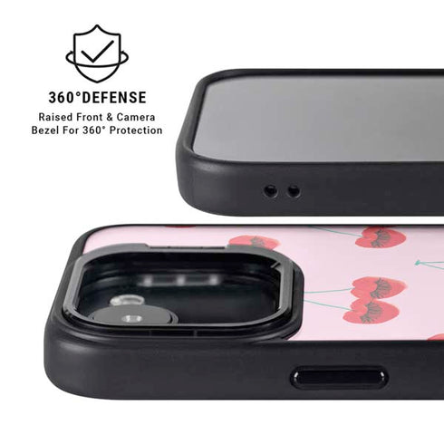 Bouffants and Broken Hearts Cherry Lash iPhone 16e Kickstand Case