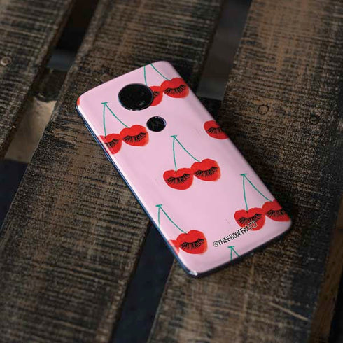 Bouffants and Broken Hearts Cherry Lash Moto E5 Plus Skin