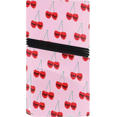 Bouffants and Broken Hearts Cherry Lash PS5 Pro Disk Console Skin