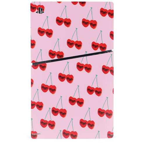 Bouffants and Broken Hearts Cherry Lash PS5 Slim Digital Edition Console Skin