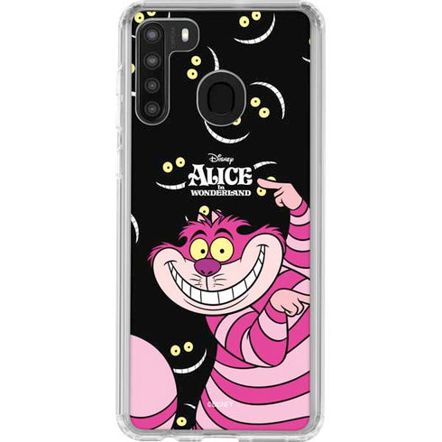 Disney Alice in Wonderland Cheshire Cat Galaxy A21 Clear Case