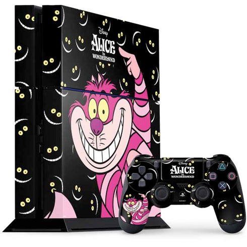 Disney Alice in Wonderland Cheshire Cat PS4 Console and Controller Bundle Skin