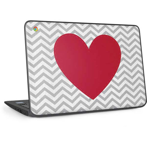 Chevron Heart HP Chromebook Skin