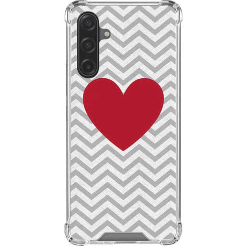 Chevron Heart Galaxy A17 Clear Case