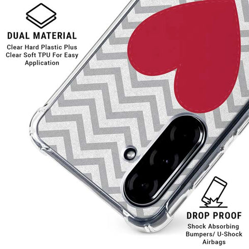 Chevron Heart Galaxy A36 5G Clear Case