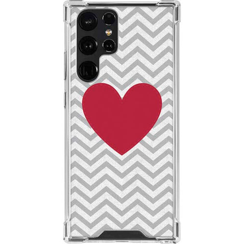 Chevron Heart Galaxy S23 Ultra Clear Case