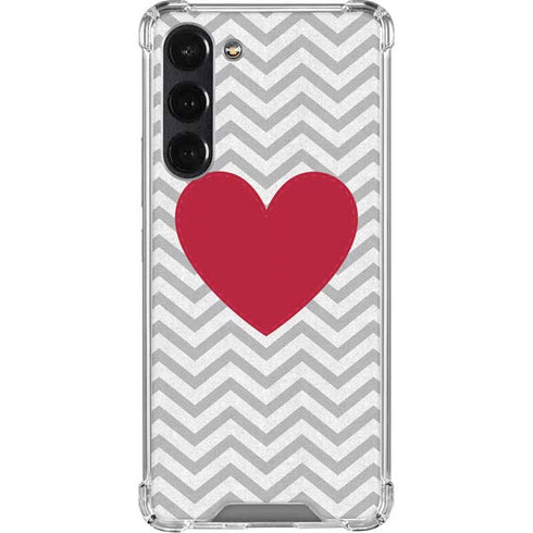 Chevron Heart Galaxy S24 FE Clear Case