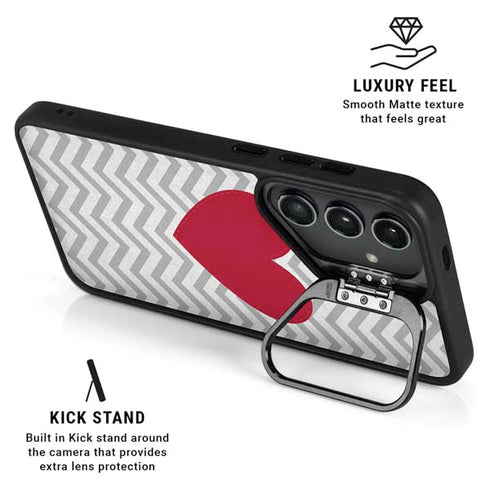 Chevron Heart Galaxy S24 Plus Kickstand Case