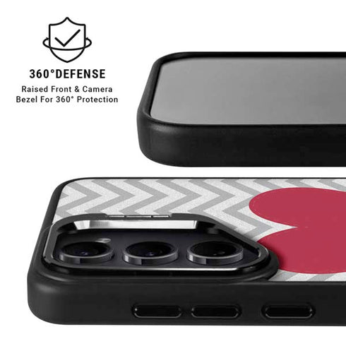 Chevron Heart Galaxy S24 Plus Kickstand Case