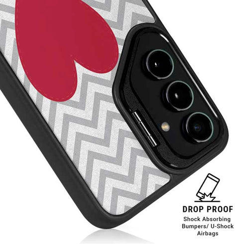 Chevron Heart Galaxy S24 Plus Kickstand Case
