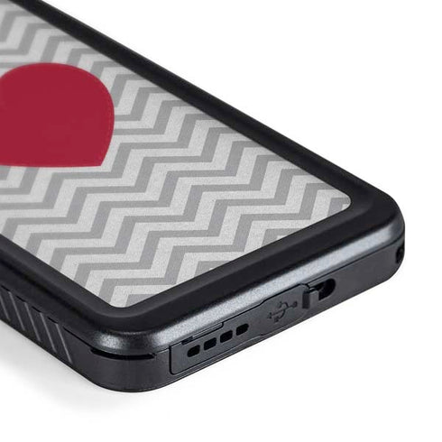 Chevron Heart Galaxy S24 Plus Waterproof Case