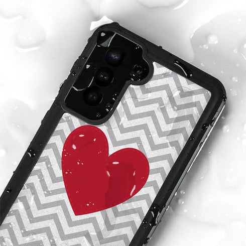 Chevron Heart Galaxy S24 Plus Waterproof Case