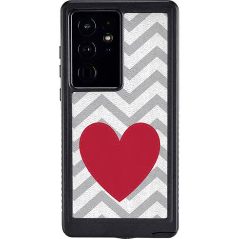 Chevron Heart Galaxy S24 Ultra Waterproof Case