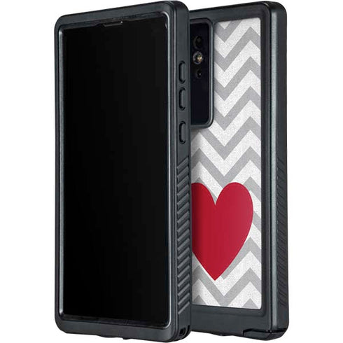 Chevron Heart Galaxy S24 Ultra Waterproof Case