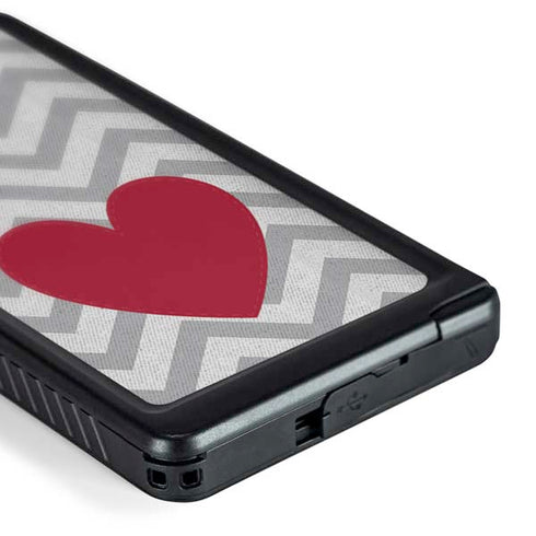 Chevron Heart Galaxy S24 Ultra Waterproof Case