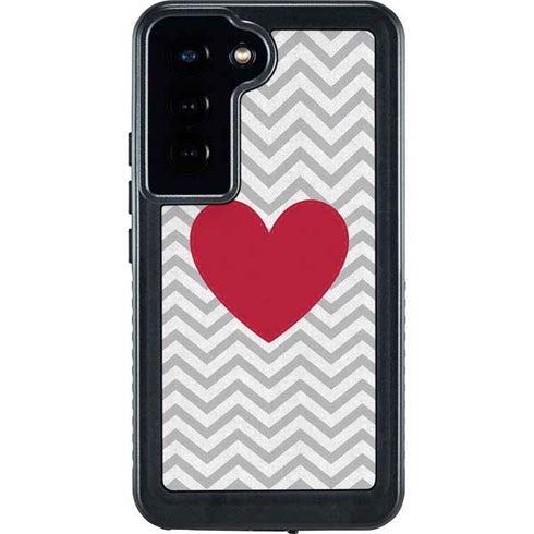 Chevron Heart Galaxy S24 Waterproof Case