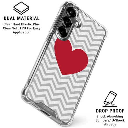 Chevron Heart Galaxy S26 Clear Case