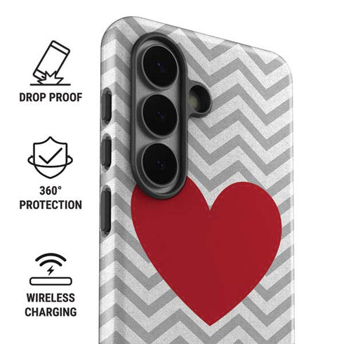 Chevron Heart Galaxy S26 Impact Case