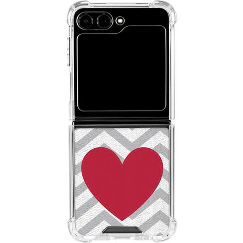 Chevron Heart Galaxy Z Flip6 Clear Case